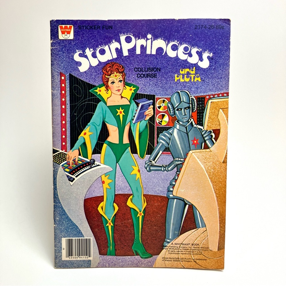 80s Vintage Star Princess and Pluta Sticker Fun Book Collision Course Whitman